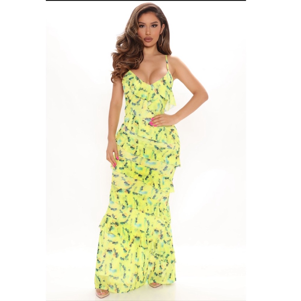 MAXI DRESS YELLOW COMBO